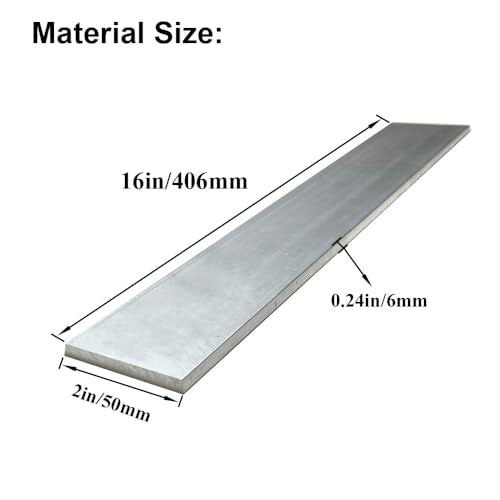 2 Pcs 1/4" X 2" Square Aluminum Flat BAR 16" Long .6061 Aluminium, 6mm X 50mm X 406mm Aluminum Flat Plate, T6511 Solid New Mill Stock - size: 1/4"X 2"X16", style: 16inches