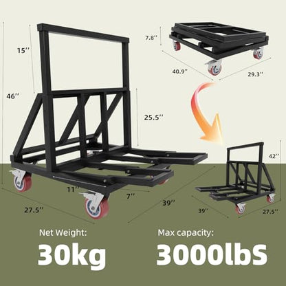 Lomive Heavy Duty Drywall Cart 3000 lbs Capacity Folding Panel Dolly