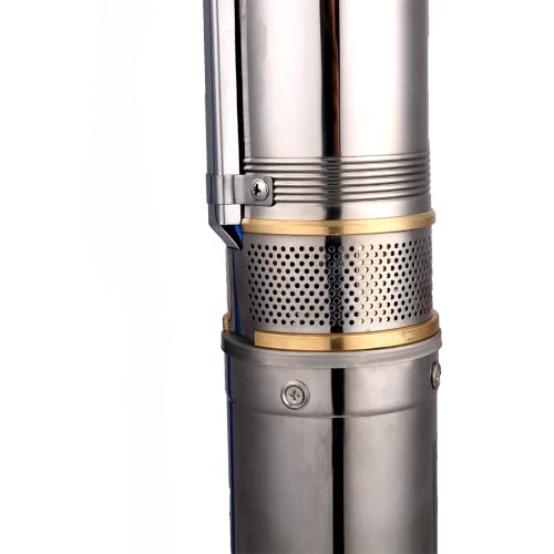 2.5" Deep Well Pump 0.75Hp Submersible Deep Well Pump 220V/60Hz Single Phase Electric Submersible Well Pump 197ft/13.2GPM Water Pump 1"bore Impeller Well Pump with Control Box for Industrial - size: 220V/60Hz 0.55KW 0.75HP 1"