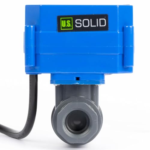 U.S. Solid 1/2" Motorized Ball Valve with US Plug 110VAC UPVC Electrical Ball Valve, Auto Return, Normally Closed - size: 1/2 inch, style: UPVC