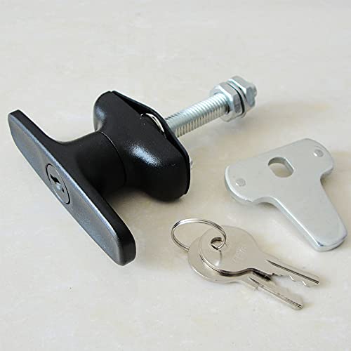 2PCS T-Handle Lock Latch Shed Door T-Handle Lock kit for Truck Cabinet Garage Door Lock Camper Shell Locks and Keys - size: 3.3"x3.9"