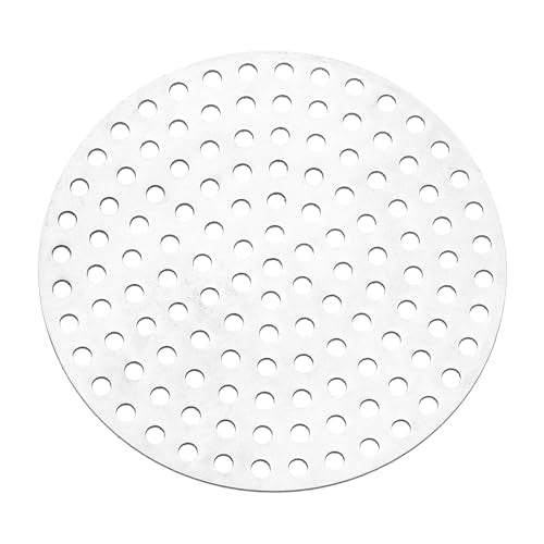 PATIKIL 3" Diameter 304 Stainless Steel Perforated Sheet, 0.12" Hole 19GA Expanded Metal Mesh Round Slices Plate Screen Decorative Meshes for Ventilation Grill Smoking, Silver Tone - size: 3inch