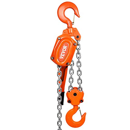 VEVOR Manual Lever Chain Hoist, 6 Ton 13200 lbs Capacity 20 FT Come Along, G80 Galvanized Carbon Steel with Weston Double-Pawl Brake, Auto Chain Leading & 360° Rotation Hook, for Garage Factory Dock - size: 6 Ton 20FT