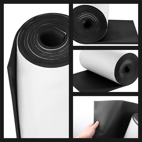 Adhesive Foam Padding Roll Closed Cell Sponge Neoprene Insulation Board Foam Sheet Pad with Sticky Back for Anti Vibration, Anti-Slip, DIY Crafts, Gaskets, Cosplay, Costume(Black, 12x59x1/8 Inches) - color: Black, size: 12x59x1/8 inch