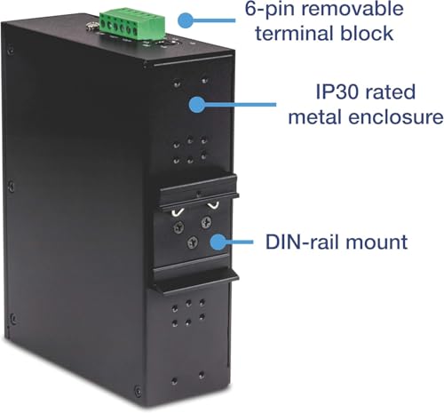 TRENDnet 16-Port Industrial Gigabit PoE+ DIN-Rail Switch TI-PG160 - style: 16 Port Switch