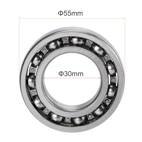 uxcell 6006 Deep Groove Ball Bearings 30x55x13mm Chrome Steel, Open Type - size: 30x55x13mm