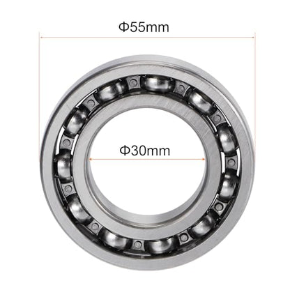 uxcell 6006 Deep Groove Ball Bearings 30x55x13mm Chrome Steel, Open Type - size: 30x55x13mm