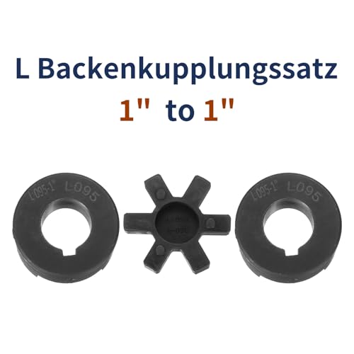 uxcell 1" L095 Flexible 3-Piece L-Jaw Coupling Coupler Set - size: 1 "