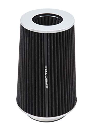 Spectre Universal Clamp-On Air Filter: High Performance, Washable Filter: Round Tapered; 3 in/3.5 in/4 in Flange ID; 10.6 in (269 mm) Height; 6 in (152 mm) Base; 4.75 in (121 mm) Top, SPE-9731, Black
