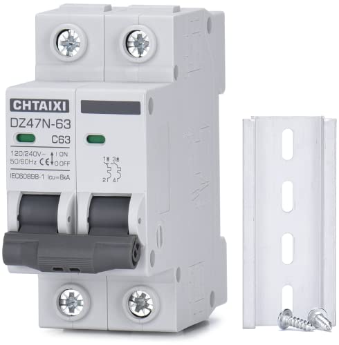 AC Miniature Circuit Breaker, 63 Amp 120V/240V 2 Pole - style: 63 Amp