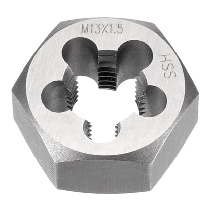 HARFINGTON Hex Threading Die M13 x 1.5 Metric Thread Right Hand High Speed Steel Rethreading Fixed Die Screw Cutting Tapping Repair Tool - size: M13 x 1.5