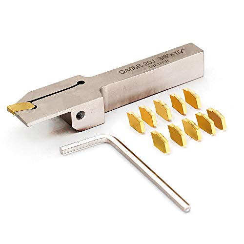 OSCARBIDE 3/8"x1/2" Lathe Parting Grooving Holder QA06R-20J 10 Inserts