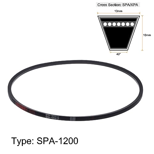 HARFINGTON SPA-1200 V-Belts Drive Belt 1200mm Pitch Girth 13mm Width 10mm Height Rubber for Power Transmission - size: 1200mm