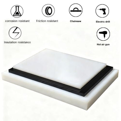 1 Pack White HDPE Plastic Sheet 1/8" Thick - 12" X 8",High Density Polyethylene Sheet for DIY,Fabrication,Waterproof,Durable - color: White, size: 12"x8"x1/8"