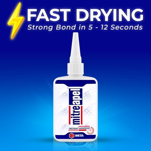 MITREAPEL CA Glue with Activator (0.80oz-3.30fl oz) Instant Bond Professional Cyanoacrylate Adhesive and Super Glue Accelerator for Woodworking, Ceramic, 3D Printing, Glass, DIY&Craft, Plastic,Repair - size: 1 Pack