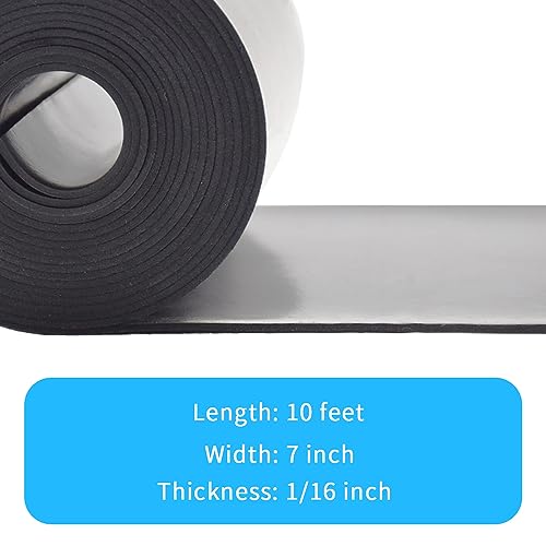 DEVNOL Neoprene Rubber Strip 1/16 (.062)" Thick X 7" Wide X 10'Long Grade 65A for Gasket, Surface Protection, Sealing - size: 1/16" x 7" x 10'
