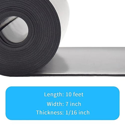 DEVNOL Neoprene Rubber Strip 1/16 (.062)" Thick X 7" Wide X 10'Long Grade 65A for Gasket, Surface Protection, Sealing - size: 1/16" x 7" x 10'
