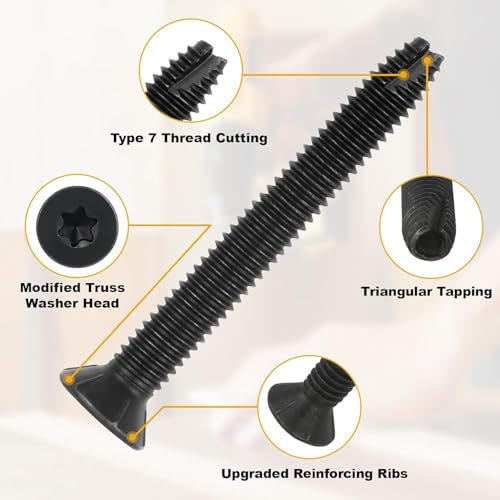 1/4-20 x 2 300Pcs Flat Head Thread Cutting Self Drilling Deck Screws - size: 1/4-20 x 2"