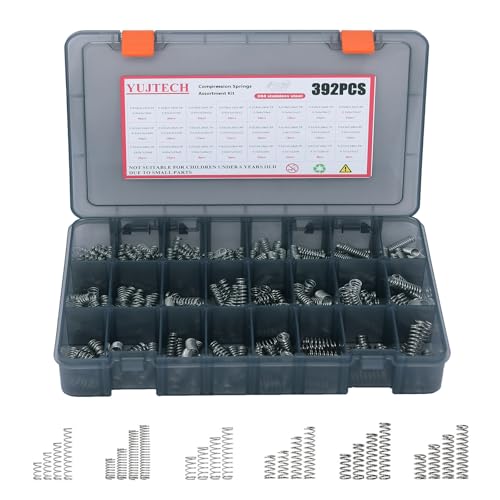 392Pcs Compression Spring Assortment Kit,24 Different Sizes Mechanical Small Spring Sets, Stainless Steel Mini Spring for DIY Projects