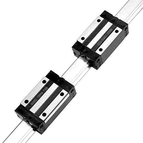 [2 Pack] HGR20/HGH20 400mm / 15.74inch Linear Sliding Rail Guide with 4 HGH20CA Linear Bearing Sliding Carriage Block for 3D Printer, CNC Machine and Routers (400mm, HGR20/HGH20) - size: 400mm
