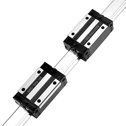 [2 Pack] HGR20/HGH20 450mm / 17.71 inch Linear Sliding Rail Guide with 4 HGH20CA Linear Bearing Sliding Carriage Block for 3D Printer, CNC Machine and Routers (450mm, HGR20/HGH20) - size: 450mm