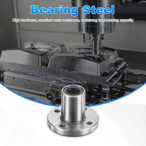 PATIKIL LMK8UU Linear Ball Bearings 8mm Bore Dia 15mm OD 24mm Length 4mm Hole, 2Pcs Round Flange Linear Motion Bushing Double Side Rubber Sealed Rod Liner Shaft for CNC Machine 3D Printer - size: 8mm