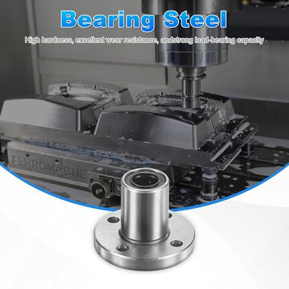 PATIKIL LMK8UU Linear Ball Bearings 8mm Bore Dia 15mm OD 24mm Length 4mm Hole, 2Pcs Round Flange Linear Motion Bushing Double Side Rubber Sealed Rod Liner Shaft for CNC Machine 3D Printer - size: 8mm