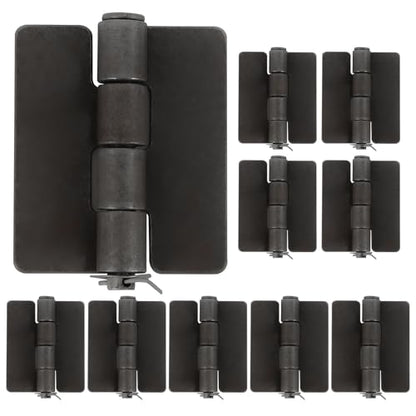 10 Pack 3.34" x 2.8" Weld Hinges, 3.5 mm Heavy Duty Steel Butt Hinges