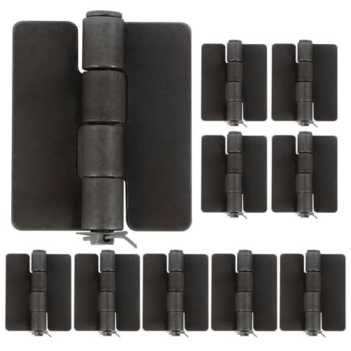 10 Pack 3.34" x 2.8" Weld Hinges, 3.5 mm Heavy Duty Steel Butt Hinges