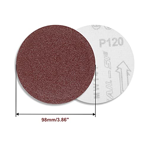 SPEEDWOX 50pcs Sanding Discs 4 Inches Sandpaper 120 Grit Hook and Loop Sanding Discs for Drill Grinder Rotary Tools No Hole - size: 120 Grit
