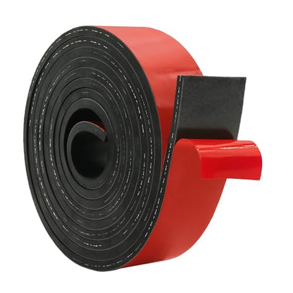 DOBTIM Adhesive Reinforced Solid Rubber Sheets, Rolls & Strips Cloth Inserted 1/4 (.250)" Thick X 1" Wide X 10' Long, Neoprene Rubber Strips Tensile-Resistant Tougher Projects - size: 1" X 10', style: .250" thick(Adhesive）