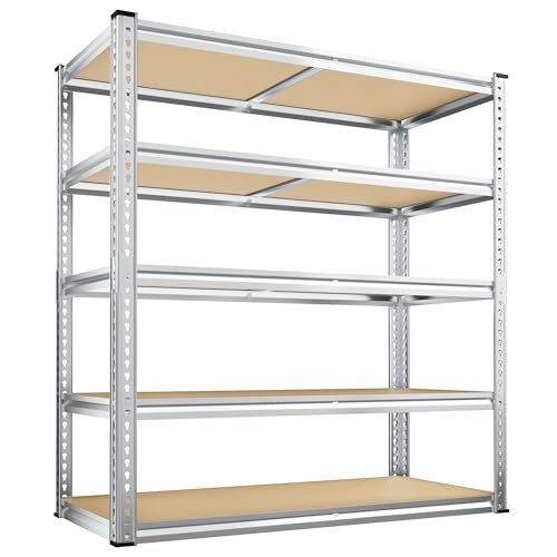 REIBII 2500LBS Garage Shelving,40"W Rust-Proof Storage Shelves For Basement - size: 40"W x 19.7"D x 72"H