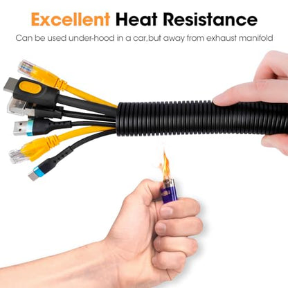 40 FT Wire Loom 1 Inch, Split Wire Loom Tubing Wire Conduit, Wire Protector Tubing – Black - color: 1" x 40ft-Black