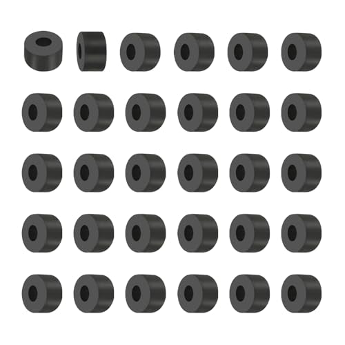 PATIKIL Multi Purpose Rubber Spacer, 30Pcs 6mm ID x 12mm OD x 7mm T Neoprene Round Anti-Vibration Isolation Pads Isolator Rubber Bushings Spacer Washer for HVAC Bolts Car Accessories - size: 6mm ID x 12mm OD x 7mm T