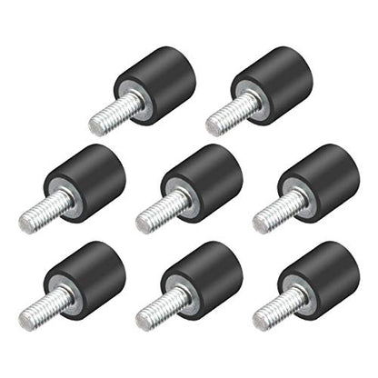 uxcell M4 Thread Rubber Mounts,Vibration Isolators,Cylindrical Shock Absorber with Studs 10mm x 10mm 8pcs - size: M4x10x10mm