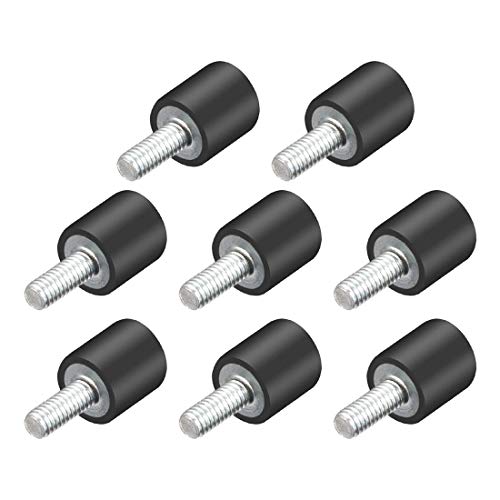 uxcell M4 Thread Rubber Mounts,Vibration Isolators,Cylindrical Shock Absorber with Studs 10mm x 10mm 8pcs - size: M4x10x10mm