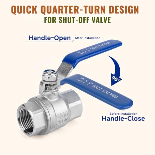 3/4 inch Ball Valve 2 Pack Full Port Female NPT Thread Shut Off Valve - size: 3/4 Inch