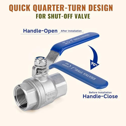 1 inch Ball Valve 2 Pack Full Port Female NPT Thread Shut Off Valve - size: 1 Inch