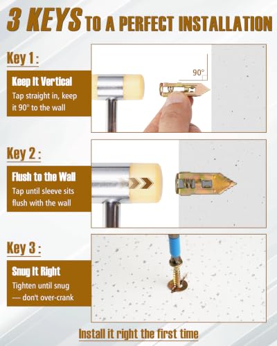 420pcs 4 Sizes Self Drilling Drywall Anchors with Screws Kit, Heavy Duty Zinc Alloy Hollow Wall Anchors, Sheetrock Plasterboard Anchors 0.47x1.18inch, No Drill Self Tapping Dry Wall Screw Anchor Set - size: 420Pcs 4 Size Kit
