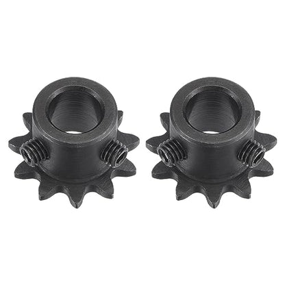 uxcell #25 Chain Roller Sprocket, 8mm Bore 1/4" Pitch 11 Tooth Single Strand Chain Sprocket, C45 Carbon Steel 25 Roller Chain Sprocket with Set Screws for ISO 04C Chain, 2Pcs - size: 25.5mmx8mm