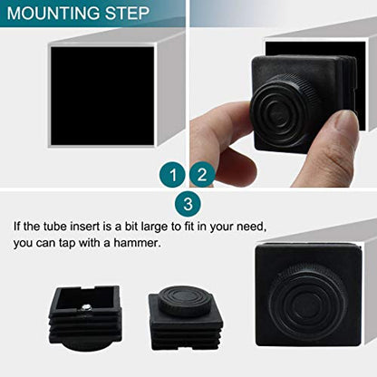 uxcell M8 Leveling Feet 50 x 50mm Square Insert Adjustable Furniture Glide 8 Sets