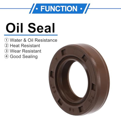Oil Seal Ring Rotary Shaft Seal TC Double Lip FKM Rubber 16x28x7mm - size: 16x28x7mm