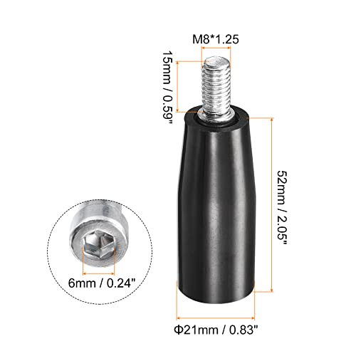 uxcell Revolving Handle Grip, 1Pcs M8x52mm(DxL) Threaded Handwheel Screw Knobs Crank Handle for Industry Lathe Milling Machine - size: M8x52mm