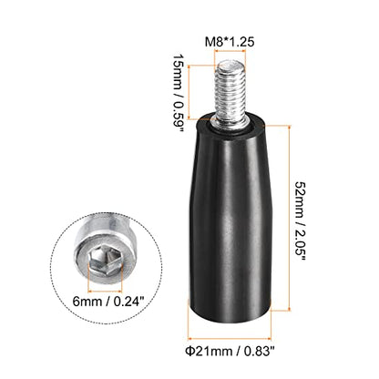 uxcell Revolving Handle Grip, 1Pcs M8x52mm(DxL) Threaded Handwheel Screw Knobs Crank Handle for Industry Lathe Milling Machine - size: M8x52mm