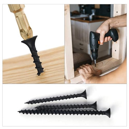 170-Piece Screw Assortment Kit, Multi-Size Phillips Flat Head Black Wood Screws for Home Repair and Furniture Assembly - size: Multi-Size