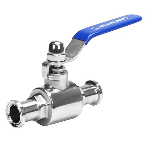 DERNORD 1/2" Tri-Clamp Ball Valve Stainless Steel 304,PTFE Lined. (3/4 inch Tube OD) - size: 3/4 inch Tube OD ( 1/2"TC )