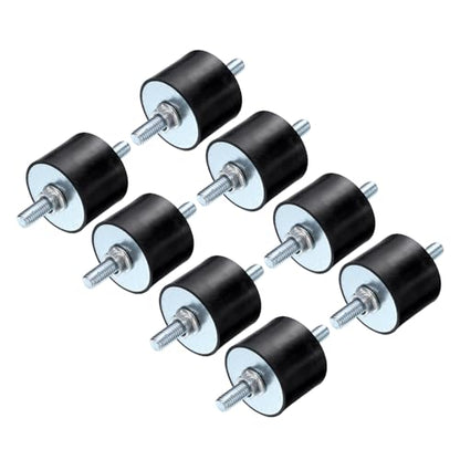 uxcell 4pcs M8x23mm Rubber Isolator Mounts with Studs 40x30mm Male Vibration Shock Absorber Zinc Plated Cylindrical Thread Mounts Anti Vibration Isolators with 8pcs M8 Lock Nuts - size: VV-D40*H30, M8*23