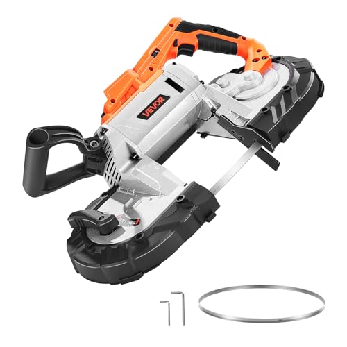 VEVOR 20V Portable Band Saw, 5 in Deep Cut, 360W Cordless Compact Bandsaw with Brushless Motor, Adjustable Speed, for Cutting Metal, Wood, Compatible with Makita Batteries (Bare Tool Only) - style: 5inch Bare Tool only
