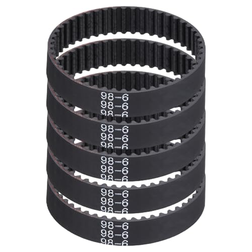 MECCANIXITY 5Pcs 98mm GT-2 Timing Belt 6mm Width 2mm Pitch Closed Loop - size: 98mm