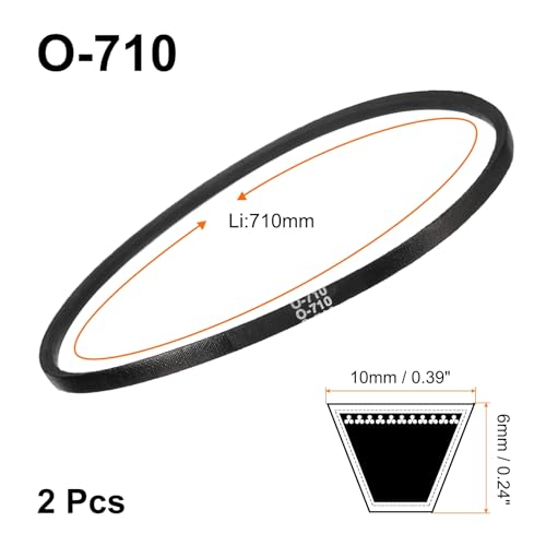 uxcell 2Pcs O-710 O Type V-Belt 710mm/28 Inner Length x 0.39" Width x 0.24" Height, O-Type Closed-Loop Rubber Transmission Belt - size: O-710
